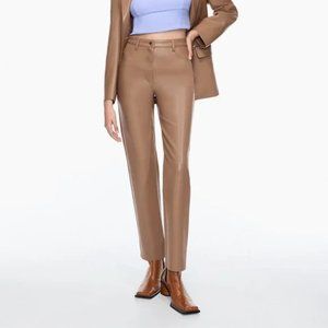 Aritzia Wilfred Melina High Waisted Vegan Leather Pants in Constant Camel 4 Tall